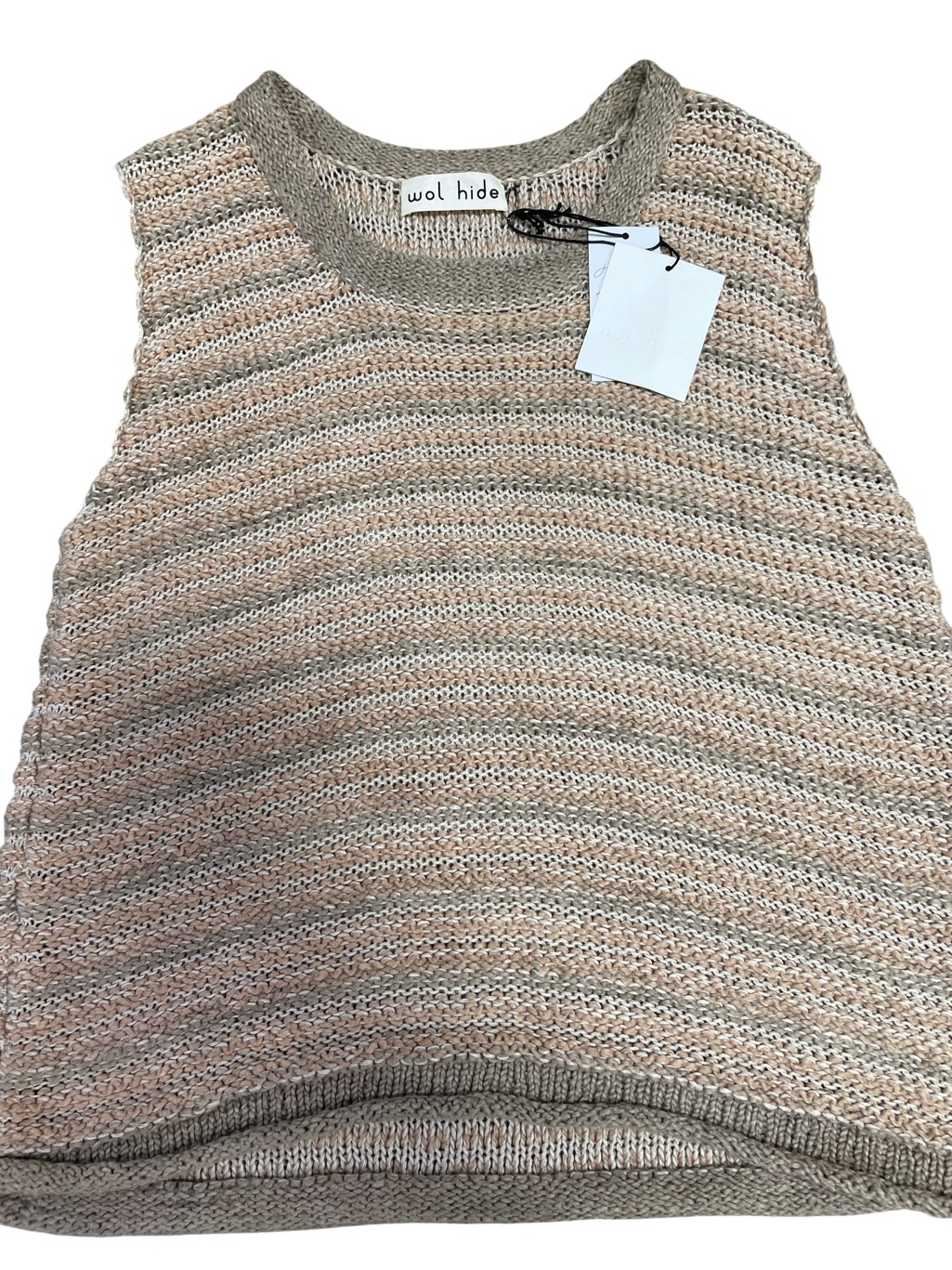 Wol Hide Sleeveless Knit Top Tan Beige Nwt Size Small Medium — image 6 of 8